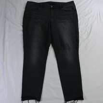 Gap 35 x 20 Universal Jegging Mid Rise Raw Hem Black Stetch Denim Womens Jeans - £16.53 GBP