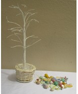 Vintage 16&quot; Easter Tree Complete With 12 Wood Easter Ornaments IOB - £15.28 GBP