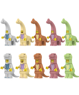 10Pcs Cute Dinosaur Minifigures Brachiosaurus Tyrannosaurus Mini Block Toys - $462.08 MXN