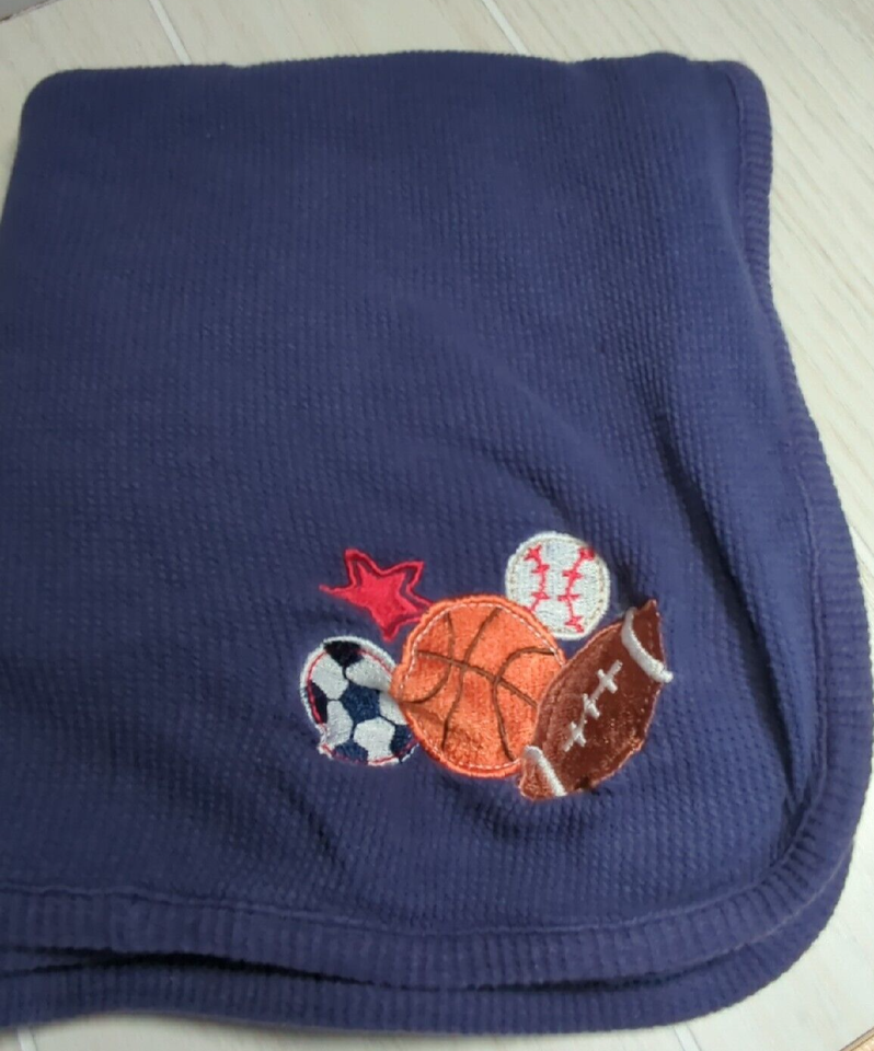 Koala Baby Blue sports balls thermal Baby Receiving Blanket Toys Babies R Us - $29.69