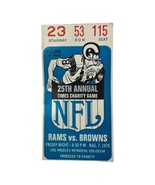 Ticket Stub Los Angeles Rams vs Cleveland Browns 1970 Times Charity Game - $32.52