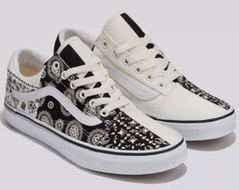 VANS Cream Black Old Skool Split Bandana Paisley Canvas Shoes Wm&#39;s NWT DISC - $69.99