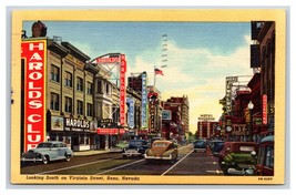 Virginia Street Vista Reno Nevada Nv Lino Cartolina R6 - £3.12 GBP