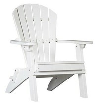 4 Season Adirondack Chair - White Folding Fan Back With Cup Holder Amish Usa - £379.64 GBP