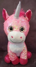 Inter American White Plush 2 Way Pink Sequins Unicorn Stuffed Soft Toy 2019 - £9.63 GBP