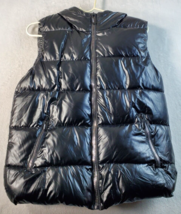 Fashion Nova Puffer Vest Womens XL Black Sleeveless Pockets Hooded Full Zipper - £12.30 GBP