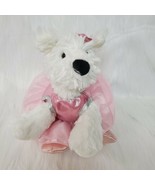 Hugfun White Dog Puppy w Tutu Pink Plush Stuffed 11&quot; Animal Toy Girl B226 - €8,67 EUR
