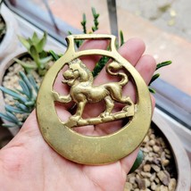 Vintage Horse Brass Lion Harness Bottle Opener and Wall Hanging - $24.99