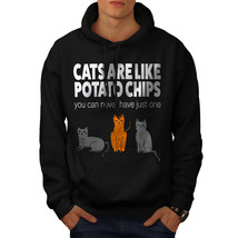 Wellcoda Cats Potato Chips Mens Hoodie, Funny Casual Hooded Sweatshirt - £25.57 GBP+