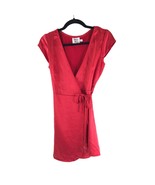 Princess Polly Emily Mini Wrap Dress Satin V Neck Short Sleeve Red 4 - £19.27 GBP