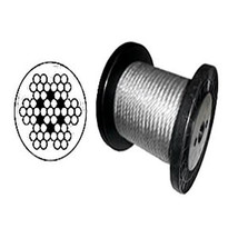 7 X 7 Clear Pvc Galvanized Aircraft Cable Wire Rope 3/32&quot; To 3/16&quot; - 500 Ft - $151.99