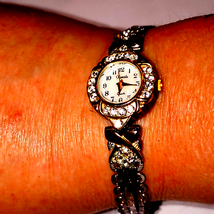 Vintage Xanadu romantic silver and rhinestone beautiful watch~watches gu... - £48.30 GBP