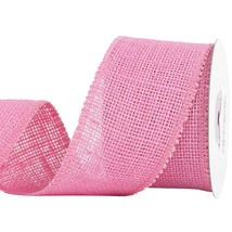 Pink Burlap Ribbon 2.5 Inch Natural Jute Burlap Ribbon Light Pink Ribbon... - £15.63 GBP