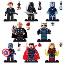 8pcs/set Avengers Endgame Captain Marvel Hawkeye Thor Strange Pepper Minifigures - £13.54 GBP