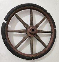 Antique Wagon Wheel Primitive 10  inch Diameter Original Wood Buggy Goat Cart - £29.49 GBP