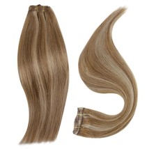 Hair Extensions Bundles: Clip In Hair Extensions Real Humam Hair Dark Blonde Hig - $56.99