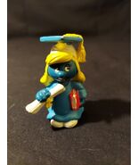 Vintage 1981 Smurfs Graduation Smurfette 20151 PVC Figure Peyo Schleich - $12.61