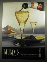 1956 Mumm&#39;s Champagne Ad - Mumm&#39;s the word for champagne - $18.49