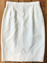 Escada Margaretha Ley Off White Cream Pure Wool Lined Pencil Skirt 34 25... - $125.00