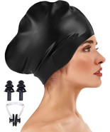 Unisex Silicone Swim Cap for WomenMen,Large Swimming Cap Long Thick Hair... - $12.59