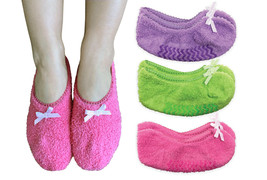 Jefferies Socks Womens Slipper Non-Slip Anti-Skid Cozy Fuzzy Gripper Socks 2 Pr - £9.47 GBP