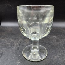 Vintage Clear Glass Thumbprint Goblet Schooner Thick HEAVY Glass - Thick Stem - £10.04 GBP