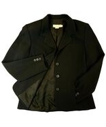 Garfield &amp; Marks Black Textured 4-Button Blazer Jacket Women&#39;s 8 Made in... - $41.99