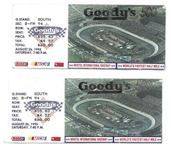 2-1995 Goody&#39;s 500 Bristol Race Ticket Stubs Terry Labonte Win Nascar Racing - £19.38 GBP