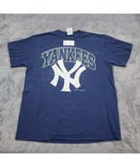 New York Yankees Shirt Mens L Blue Logo Athletic Short Sleeve Crew Neck Tee - £17.89 GBP