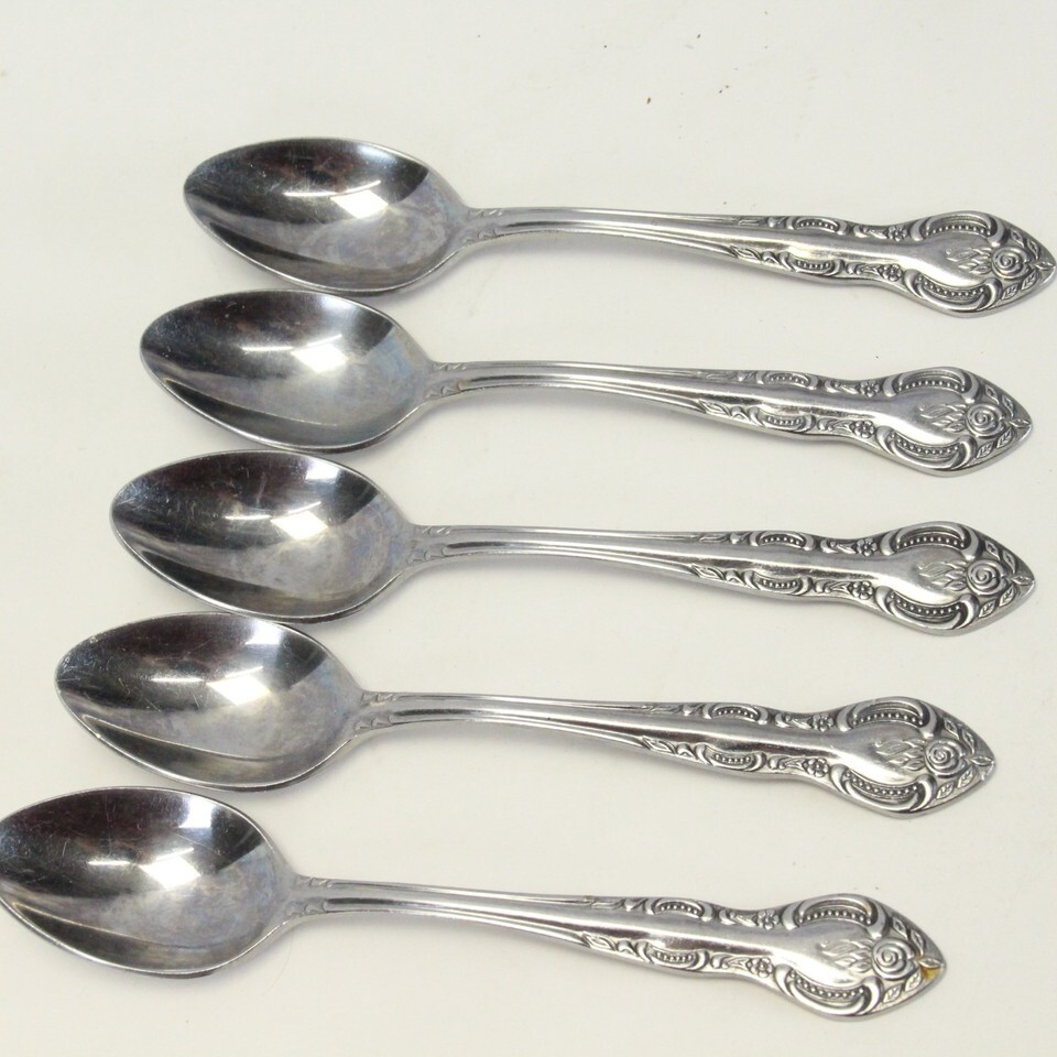 Washington Forge Charleston Classic Teaspoons 6&quot; Stainless Lot of 5 - $24.49