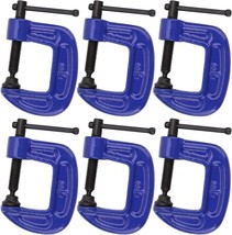 Cee 6Piece 1 Inch C-Clamp Set, Heavy Duty C Clamps With Sliding T-Bar, Blue - £26.14 GBP