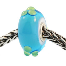 Authentic Trollbeads Glass 61366 Turquoise/Green Spring Bud RETIRED - £10.44 GBP