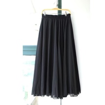 Blue Long Chiffon Skirt Outfit Summer Women Custom Plus Size Chiffon Skirt image 7