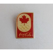 Vintage 1987 Coca-Cola Canada White &amp; Red Olympic Lapel Hat Pin - £9.69 GBP