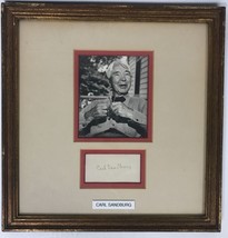 Carl Sandburg (d. 1967) Signed Autographed Vintage Signed 12x13 Framed M... - $299.99