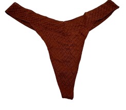 SKIMS Kim Kardashian Logo Mesh Thong Panty Saffron Rust PN-THG-1100 Wome... - $11.75