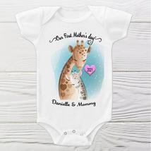 Our First Mothers day Onesie Cute Giraffe baby personalized Onesie - £10.18 GBP