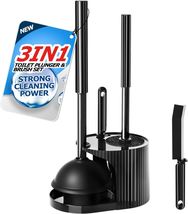 All-in-One Toilet Brush &amp; Plunger Set with Crevice Cleaner for Ultimate ... - $28.66