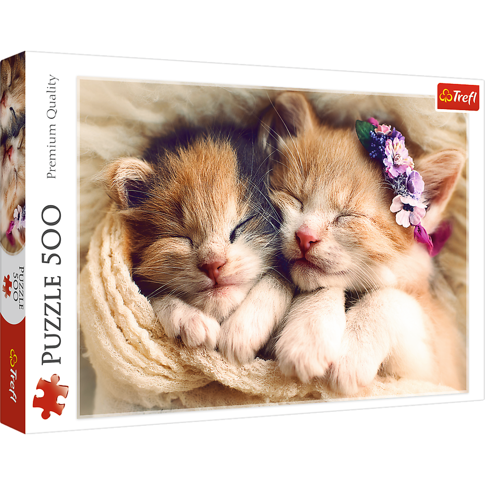 500 Piece Jigsaw Puzzles, Sleeping Kittens, Baby Animals, Pets, Cats, Adult - $33.74