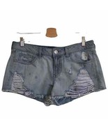 Express distressed jean shorts w/ striped pockets - $32.66 CAD