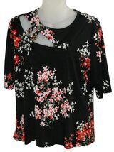 AUW Floral Gold Tone Chain Design Blouse Top Size M - $19.99