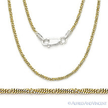 1.7mm Roc Link .925 Sterling Silver 14k Yellow Gold-Plated Rope Chain Ne... - $37.96+