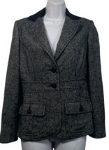 CAbi 629 Women’s Size 2 Coat Tweed Gray Blazer Wool Fox Hunt  Horses Equ... - £22.88 GBP