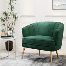 Andeworld Velvet Accent Chair, Upholstered Modern Single Sofa Side, Green - £170.08 GBP