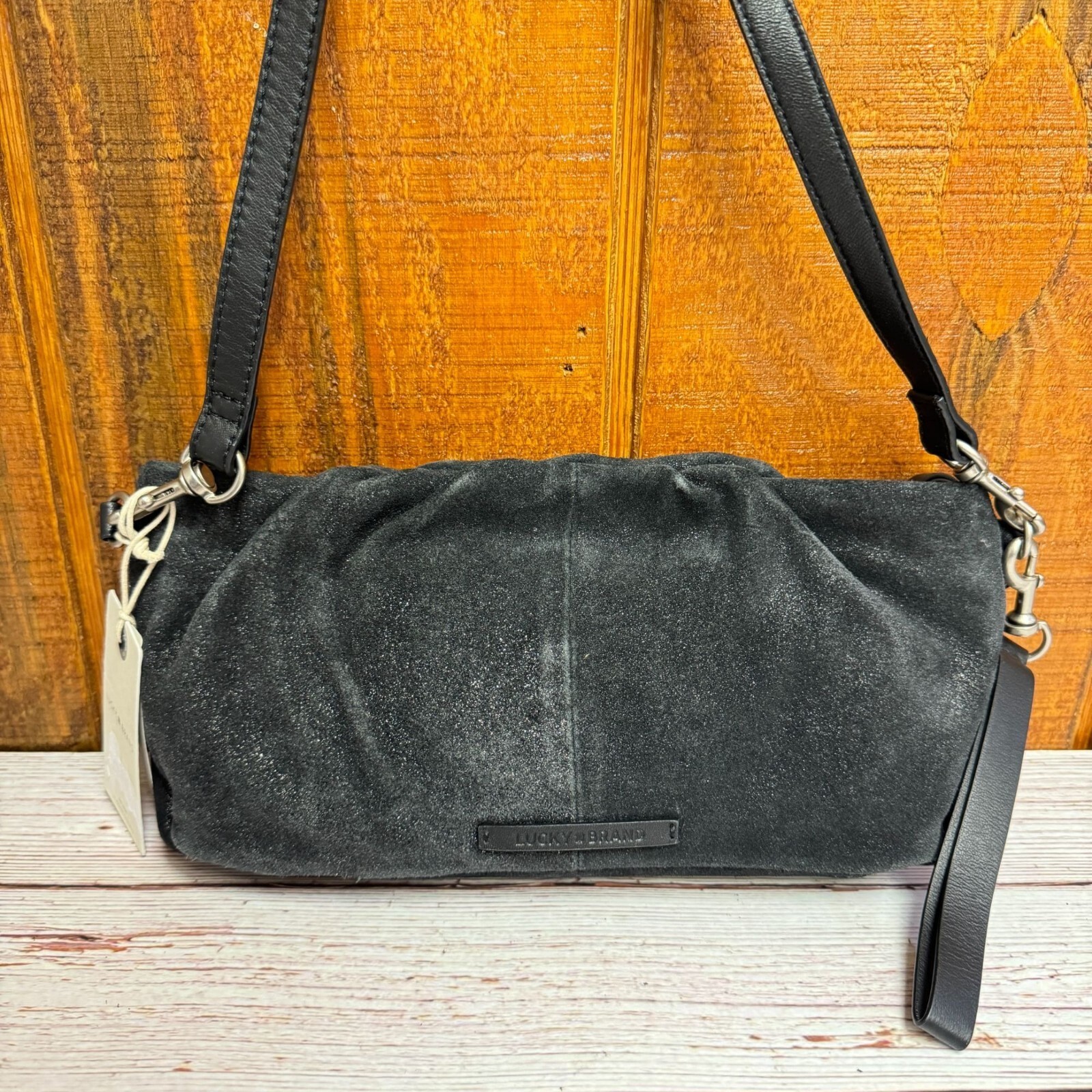 Lucky Brand Lizz Convertible Leather Crossbody Bag - Black - $65.00