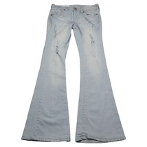 Amethyst Jeans Pants Womens Blue Low Rise 5 Pocket Design Distressed Flared - £23.09 GBP