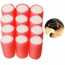 12 Medium Cling Foam Hair Rollers Curls Soft Cushion Curlers Waves Styling 1"Dia - £17.57 GBP