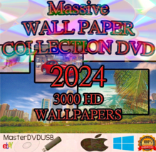 Massive Wall Paper Dvd 2024 &quot;3000&quot; High Def Jpeg Photos, Art Work, All Beautiful - £8.41 GBP