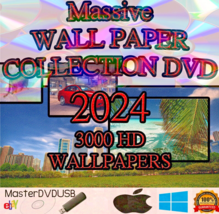 Massive Wall Paper Dvd 2024 &quot;3000&quot; High Def Jpeg Photos, Art Work, All Beautiful - £8.05 GBP