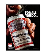 1984 Budweiser Beer Can Vintage Print Ad US Olympic Sponsor Man Cave Wal... - £8.46 GBP